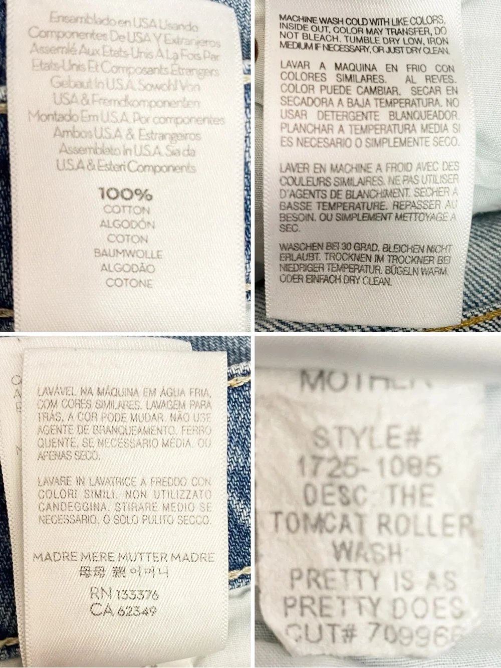 MOTHER Superior The Tomcat Roller Jeans Sz 29 Pretty Is As Pretty Does Wide Leg - Picture 15 of 16